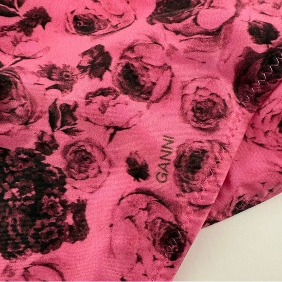 Ganni Pink Floral Scarf - Picture 1 of 4
